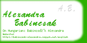 alexandra babincsak business card